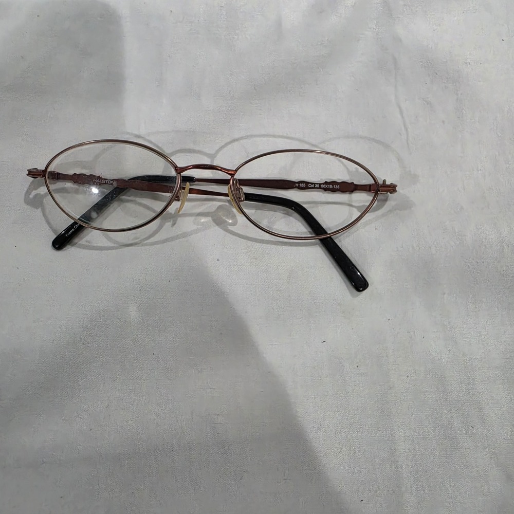 Halston Eyeglasses Frames Womens 50-18-135 Copper H155 Scalloped Oval Vintage